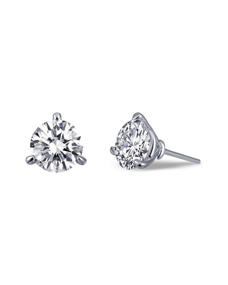 Classic Sterling Silver Platinum Plated Lassire Simulated Diamond Earrings (2.56 CTTW) $51.75 Earrings