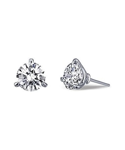 Classic Sterling Silver Platinum Plated Lassire Simulated Diamond Earrings (2.56 CTTW) $51.75 Earrings