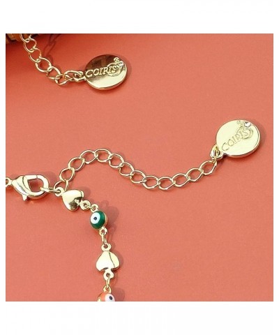 COIRIS Evil Eye Necklace and Bracelet Multicolor Beads Golden Chain for Women Gift N0082-Heart $9.85 Necklaces