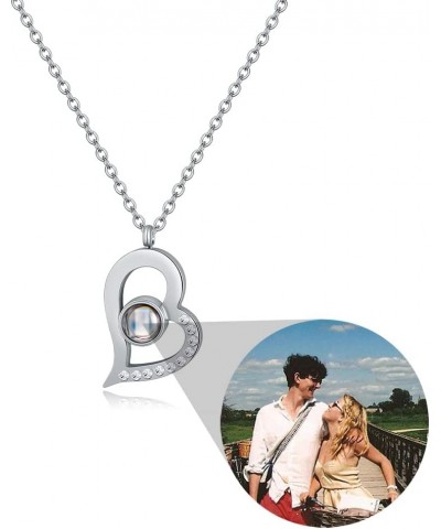 Personalized Picture Projection Necklace for Women - Custom Photo Love Heart Pendant - Customized Portrait Jewelry - Birthday...