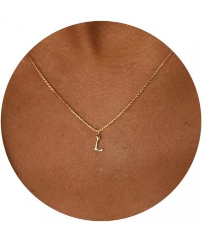 Small Letter Necklace,Dainty 14K Gold Plated Personalized Tiny Initial Pendant Necklace Small Initial Necklaces for Women Gir...