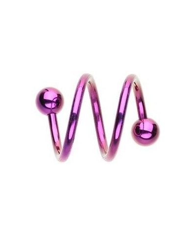 Color PVD Double Twist Spiral Ring 316L Surgical Steel 14g 12mm Purple $9.17 Body Jewelry