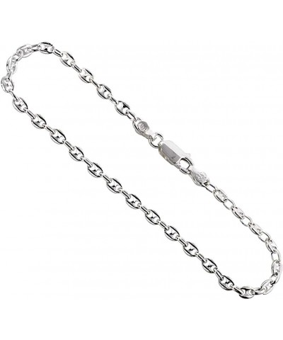 Sterling Silver Puffed Anchor Chain Necklaces & Bracelets 3.4mm Nickel Free Italy, Sizes 7-30 inch 8.0 Inches $22.50 Necklaces