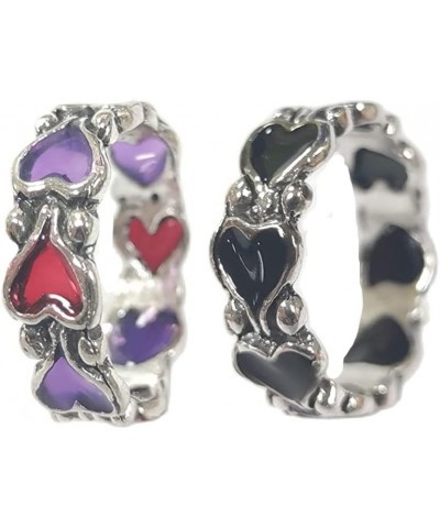 Vintage Heart Shaped Retro Heart Stackable Statement Ring Punk Open Knuckle Finger Circle Ring for Women Girls 2 pcs $5.14 Rings