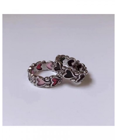 Vintage Heart Shaped Retro Heart Stackable Statement Ring Punk Open Knuckle Finger Circle Ring for Women Girls 2 pcs $5.14 Rings