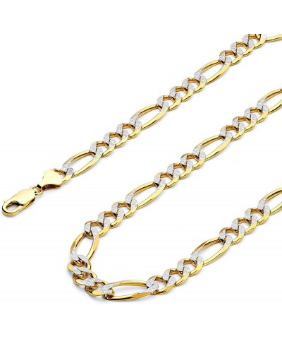 14K Hollow Gold Figaro Chains (Select Options) 24 Inches White And Yellow Gold $402.29 Necklaces