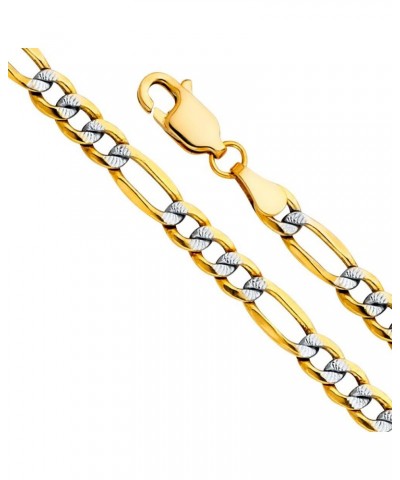 14K Hollow Gold Figaro Chains (Select Options) 24 Inches White And Yellow Gold $402.29 Necklaces