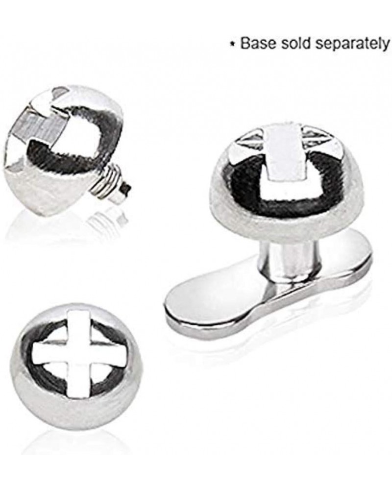 316L Surgical Steel Screw Dermal Top 14GA, Ball Size: 6mm $9.85 Body Jewelry