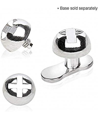 316L Surgical Steel Screw Dermal Top 14GA, Ball Size: 6mm $9.85 Body Jewelry