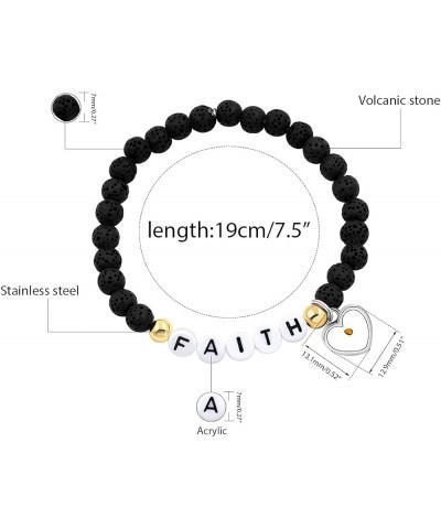 Personalized Initial Name Letter Bead Bracelets for Women Men, Custom DIY Name Bracelets for Girls Boys Y1504 Custom-Black La...