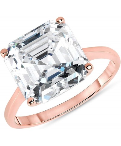 Fine 10k Gold Asscher-Cut AAA CZ Engagement Ring Rose Gold $64.50 Rings