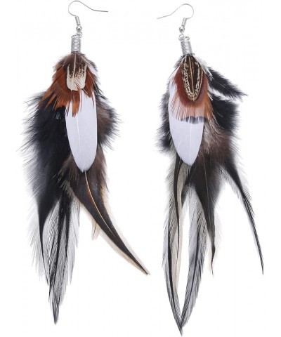 Bohemian Pheasant Peacock Long Feathers Statement Earrings Handmade Natural Lightweight Feather Dangle Earrings for Women and...