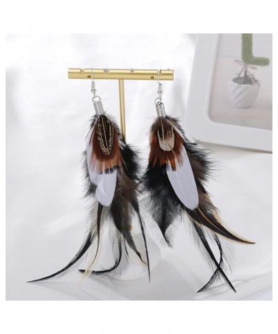 Bohemian Pheasant Peacock Long Feathers Statement Earrings Handmade Natural Lightweight Feather Dangle Earrings for Women and...