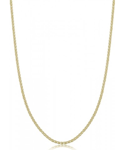 Yellow Gold Plated Sterling Silver Round Wheat Chain Necklace (1.5 mm) 36.0 Inches 1.5 mm wide $14.24 Necklaces