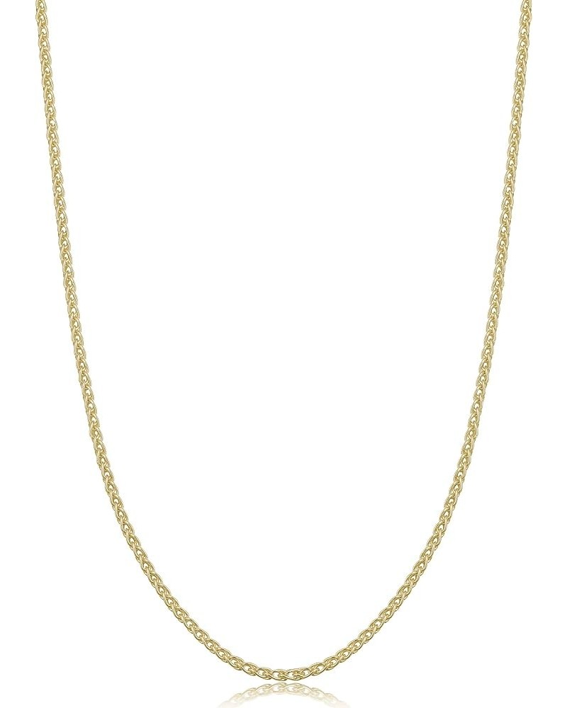 Yellow Gold Plated Sterling Silver Round Wheat Chain Necklace (1.5 mm) 36.0 Inches 1.5 mm wide $14.24 Necklaces