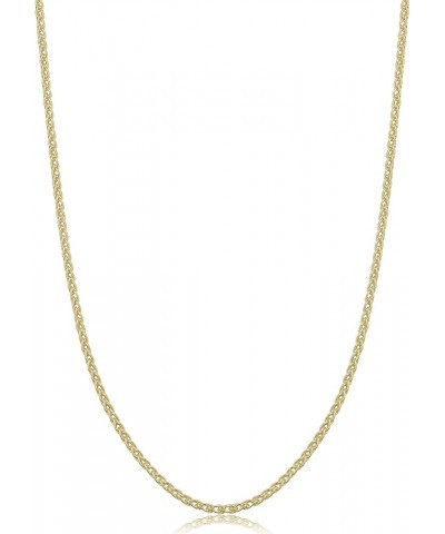 Yellow Gold Plated Sterling Silver Round Wheat Chain Necklace (1.5 mm) 36.0 Inches 1.5 mm wide $14.24 Necklaces