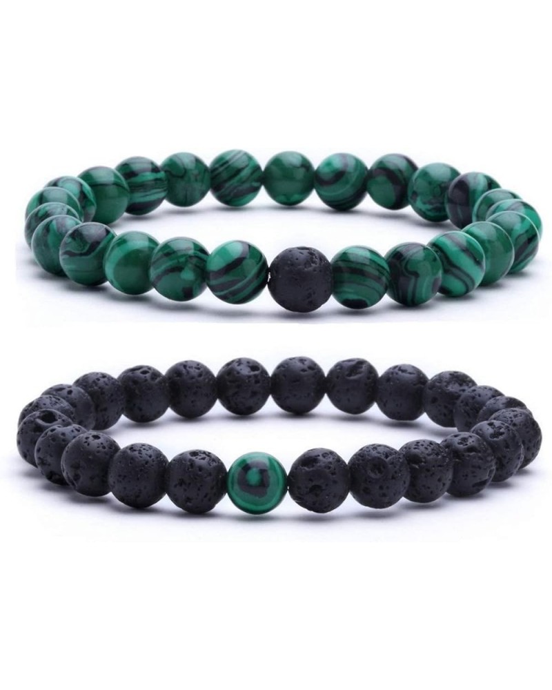 Couples Matching Bracelet Set Lava Rock Beads Bracelets Couples Distance Bracelets for Women Stone Jewelry style 8 $5.63 Brac...