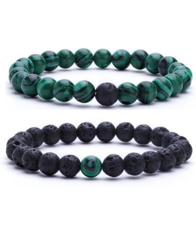 Couples Matching Bracelet Set Lava Rock Beads Bracelets Couples Distance Bracelets for Women Stone Jewelry style 8 $5.63 Brac...