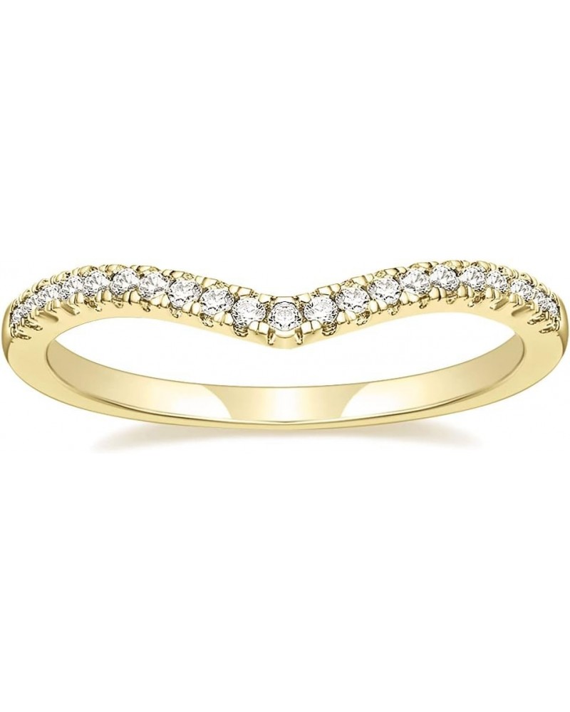 Cubic Zirconia Eternity Band V Shape CZ Stacking Engagement Ring for Women Size 3-13 Gold $9.89 Rings