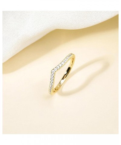 Cubic Zirconia Eternity Band V Shape CZ Stacking Engagement Ring for Women Size 3-13 Gold $9.89 Rings