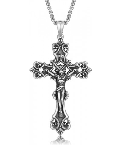 Goth Cross Necklace, Gothic Cross Necklace for Women, Cross Necklace for Men, Cross Pendant Necklace, Silver Cross Chain, Got...