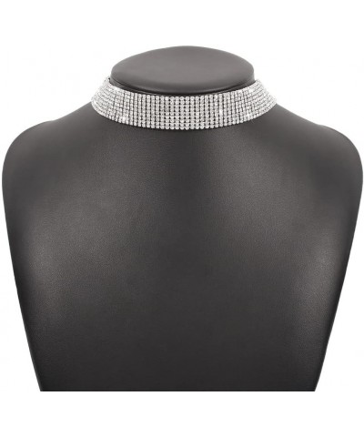 Women's Luxury Rhinestone Choker Necklace Exaggerated Nightclub Style Personality Jewelry White $7.12 Necklaces