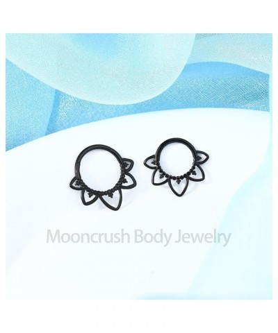 Minimalist Flower G23 Solid Titanium Septum Ring 16G Septum Clicker Siver Daith Earrings for Women Men 8/10MM Daith Piercing ...