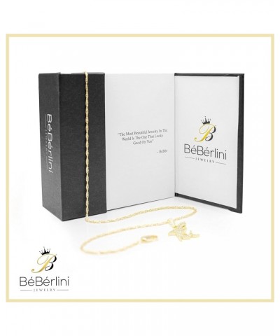 BEBERLINI Shark Charm Sea Pendant 14K Gold Filled Rope Box Curb Chain Necklace Set Lobster Clasp Fashion Cubic Zirconia Jewel...