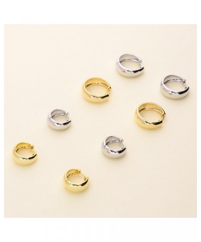 Sterling Silver Dome Medium Fashion Hoop Earrings for Women, 0.75 Rhodium Plated $25.37 Earrings