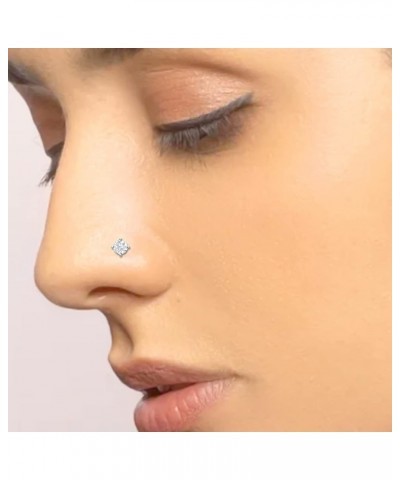 2.33mm/2.4mm/4.25mm Real Diamond Nose Ring 14K Gold Nose Stud in 18, 19 & 19.5 Gauge/Diamond Nose Stud For Women/Diamond Colo...