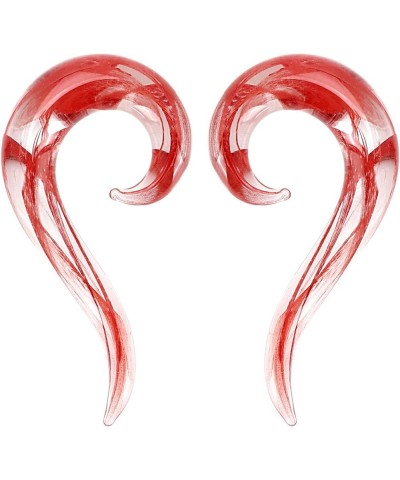 2pcs Glass Ear Tapers Plugs Handmade Hanger Ear Gauges Spiral Snail Ear Stretchers Piercing Jewelry 8g-00g B: Red 4g(5mm) $7....