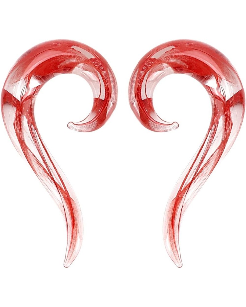 2pcs Glass Ear Tapers Plugs Handmade Hanger Ear Gauges Spiral Snail Ear Stretchers Piercing Jewelry 8g-00g B: Red 4g(5mm) $7....