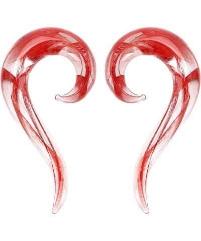 2pcs Glass Ear Tapers Plugs Handmade Hanger Ear Gauges Spiral Snail Ear Stretchers Piercing Jewelry 8g-00g B: Red 4g(5mm) $7....