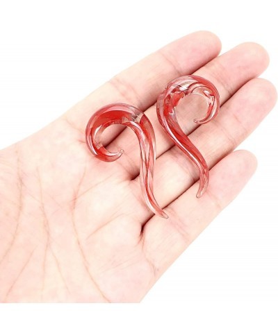 2pcs Glass Ear Tapers Plugs Handmade Hanger Ear Gauges Spiral Snail Ear Stretchers Piercing Jewelry 8g-00g B: Red 4g(5mm) $7....