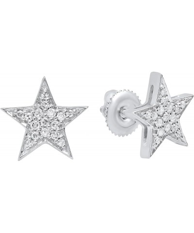 0.20 ctw. Round Natural White Diamond Star Fashion Stud Earrings for Women in 14K Gold White Gold $154.74 Earrings