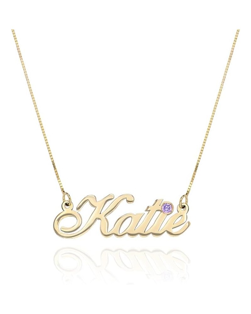 MYKA - Personalized Name Necklace with Birthstone - Custom Pendant in Precious Metals: 925 Sterling Silver, Gold & Rose Gold ...