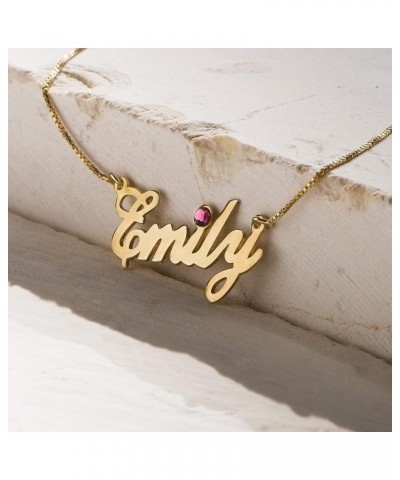 MYKA - Personalized Name Necklace with Birthstone - Custom Pendant in Precious Metals: 925 Sterling Silver, Gold & Rose Gold ...