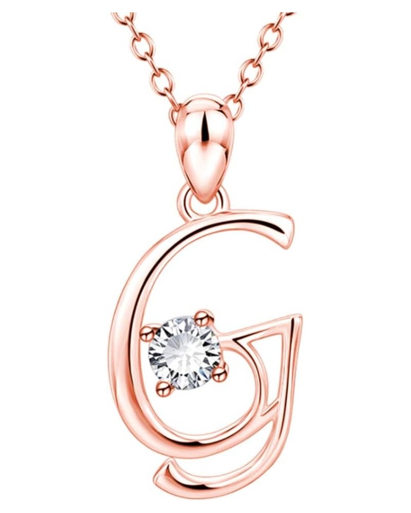 Women Cubic Zirconia Inlaid English Letters Pendant Chain Necklace Jewelry Gift for Girlfriend Daughter Mom Wife Z G $3.70 Ne...