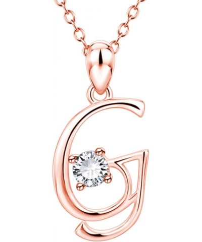 Women Cubic Zirconia Inlaid English Letters Pendant Chain Necklace Jewelry Gift for Girlfriend Daughter Mom Wife Z G $3.70 Ne...