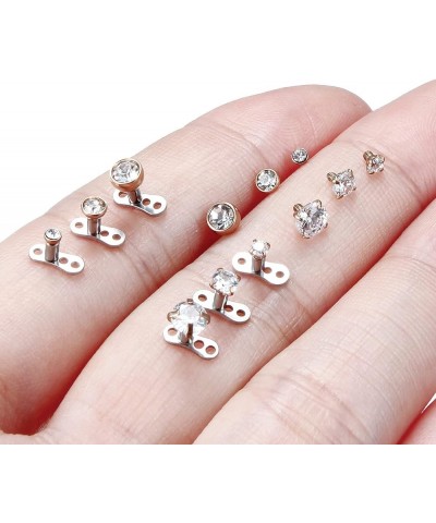 G23 Titanium Dermal Tops and Dermal Base Internally Threaded Micro Dermal Anchor Top Crystal Dermal Jewelry Surface Skin Pier...