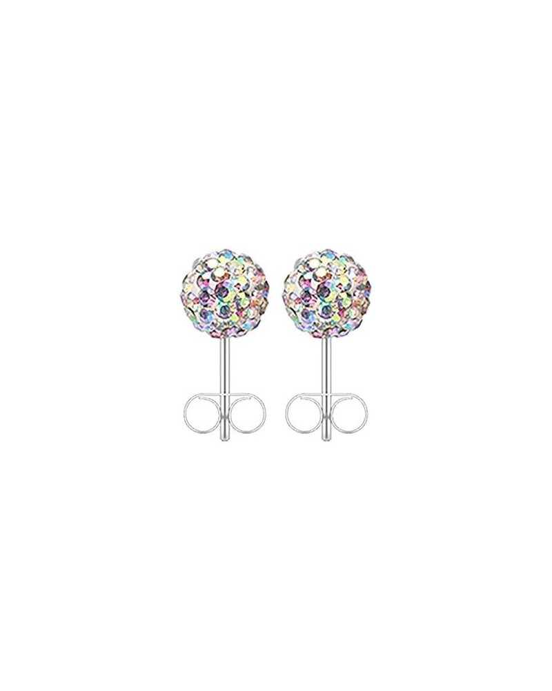 Multi-Sprinkle Dot Multi Gem Aurora Ball Ear Stud Earrings Aurora Borealis, Ball Size: 5mm $10.19 Earrings