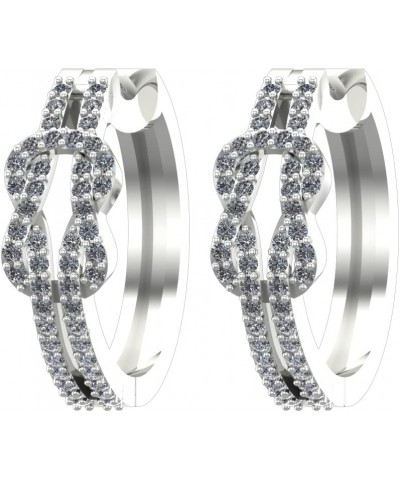 1-6 Carat Love Knot Diamond Hoop Earrings Value Collection White Gold 4.0 carats $699.30 Earrings