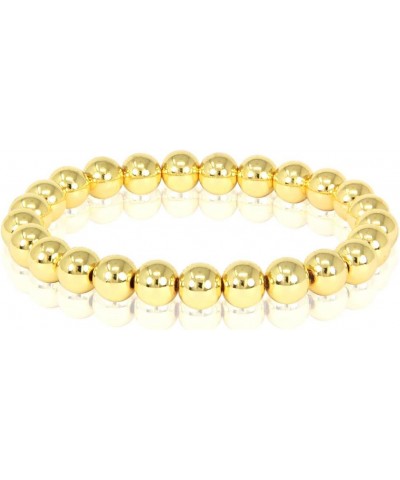 by you Stainless Steel Gold Silver Beaded Ball Bracelets for Women Stretchable Elastic Bracelet Set 8mm - Gold $13.67 Bracelets