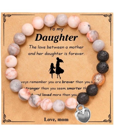 Natural Stone Black and Pink Bracrlets The Love Between a Mother/Grandmother/Sister and Her Daughter/Granddaughter/Sister Bea...