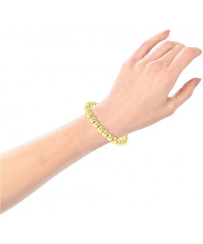 by you Stainless Steel Gold Silver Beaded Ball Bracelets for Women Stretchable Elastic Bracelet Set 8mm - Gold $13.67 Bracelets