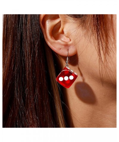 ZYHO 3D Dice Earrings Funny Weird Earrings Aesthetic Cool Quirky Cute Indie Y2k Drop Dangle Earrings Costume for Women Girls ...