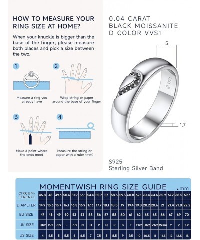 Promise Rings for Couples, Black/White Moissanite Wedding Band for Him and Her, Matching Rings for Couple Set Gifts Valentine...