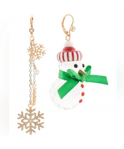 Christmas Earrings Snowman Snowflake Mismatch $25.05 Earrings