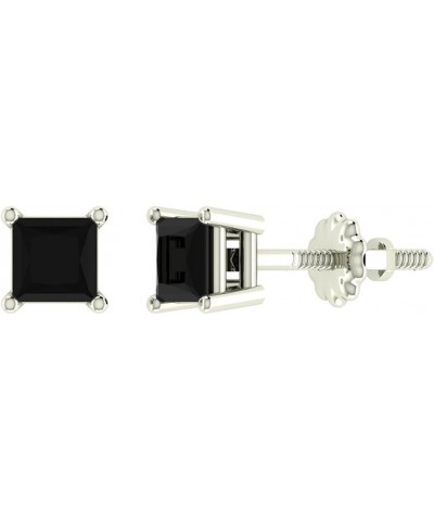 Black Diamond Stud Earrings for Women Men Princess Cut 14K Gold Gift Box Authenticity Cards White Gold 0.25 carats $59.16 Ear...