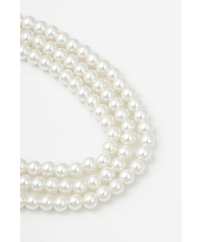 Round Imitation Pearl Necklace Vintage Multi Strands Necklace 20s Flapper Necklace for Party Pearl-6mm $11.19 Necklaces